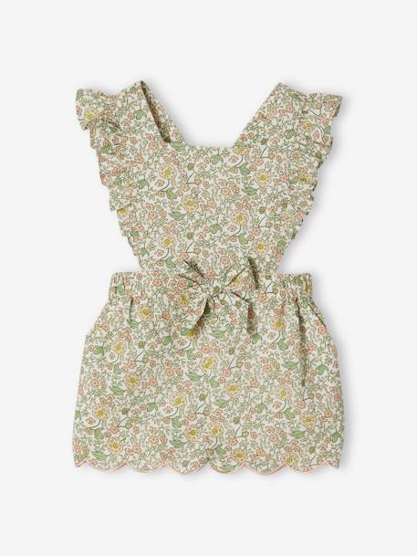 Combi-short fleuri bébé vanille 1 - vertbaudet enfant 