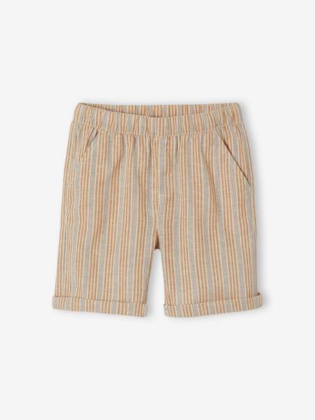 Ensemble cérémonie polo et short garçon rayé blanc 3 - vertbaudet enfant 