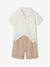 Ensemble cérémonie polo et short garçon rayé blanc 1 - vertbaudet enfant 