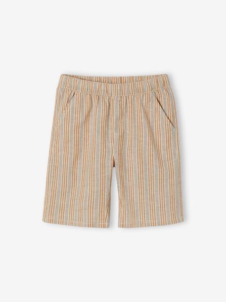 Ensemble cérémonie polo et short garçon rayé blanc 2 - vertbaudet enfant 