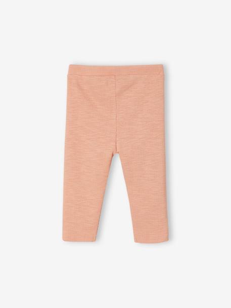 Legging basics bébé en côtes beige chiné+rose 6 - vertbaudet enfant 