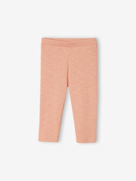 Legging basics bébé en côtes beige chiné+rose 5 - vertbaudet enfant 