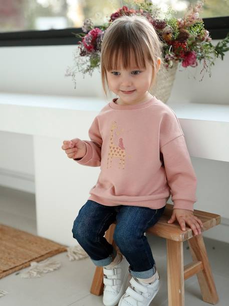 Sweat basics en molleton bébé blush+jaune pâle 6 - vertbaudet enfant 