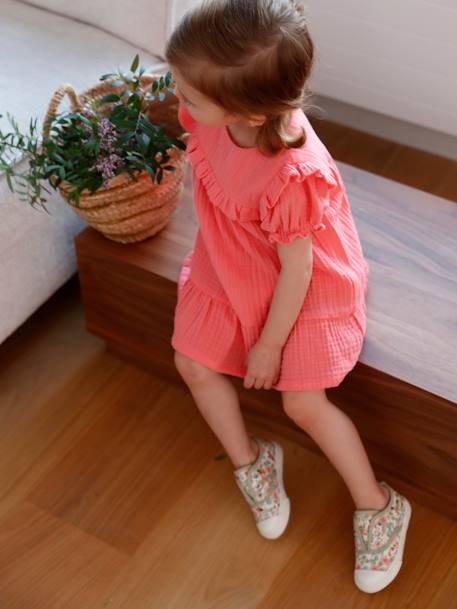 Robe en gaze de coton bébé corail+vanille 7 - vertbaudet enfant 