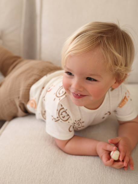 T-shirt 'smile' bébé écru 1 - vertbaudet enfant 