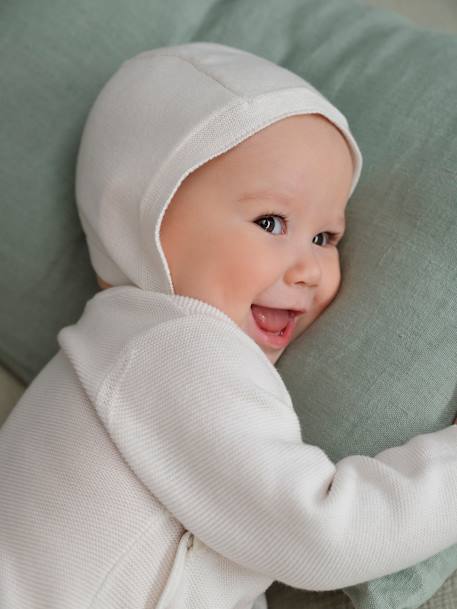 Ensemble naissance : combinaison et bonnet bébé écru 1 - vertbaudet enfant 