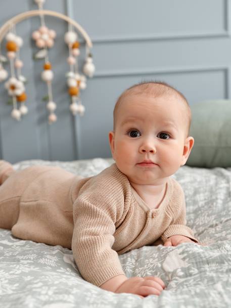 Ensemble 3 pièces en tricot : cardigan, pantalon et chaussons naissance  - vertbaudet enfant