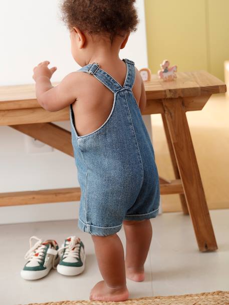 Salopette courte en denim bébé stone 10 - vertbaudet enfant 