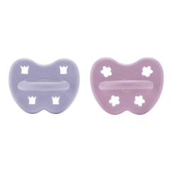 Puériculture-Tétine physiologique caoutchouc naturel 3-36 mois - Violet et Rose (2pcs) - HEVEA