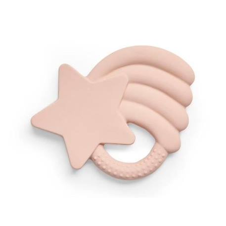 Anneau de dentition en caoutchouc Etoile Filante Rose Pale - Jollein - Bébé ROSE 1 - vertbaudet enfant 