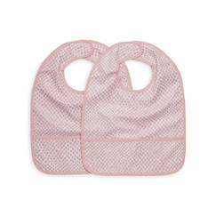 Puériculture-Repas-Bavoir Imperméable velcro Snake Rose Pale (2pcs) - Jollein