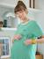 T-shirt rayé grossesse et allaitement en coton personnalisable vert 2 - vertbaudet enfant 