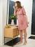 Robe-chemise courte gaze de coton grossesse et allaitement vieux rose 1 - vertbaudet enfant 