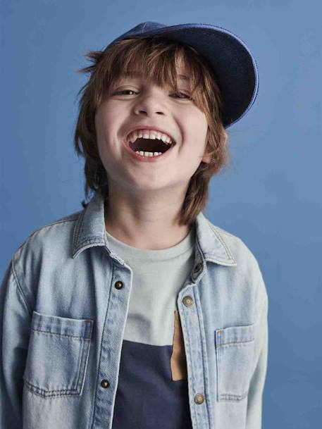 Chemise en jean garçon personnalisable denim black+denim bleached+stone 9 - vertbaudet enfant 