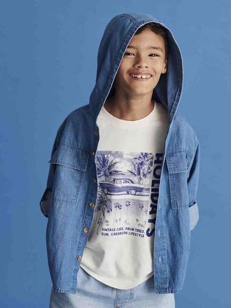 Garçon-Chemise-Chemise à capuche en denim léger garçon