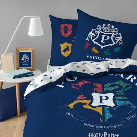 Housse de couette et taie d'oreiller enfant 100% coton Harry Potter Blason 140x200 BLEU 2 - vertbaudet enfant 