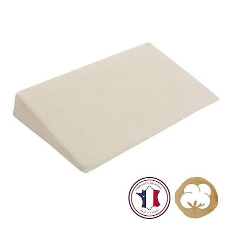 Plan Incliné Bébé 10° Organic Coton - Lit 70x140cm - Housse Cotion Bio GOTS - Déhoussable - Fabriqué En France - 0-24 mois BEIGE 2 - vertbaudet enfant 