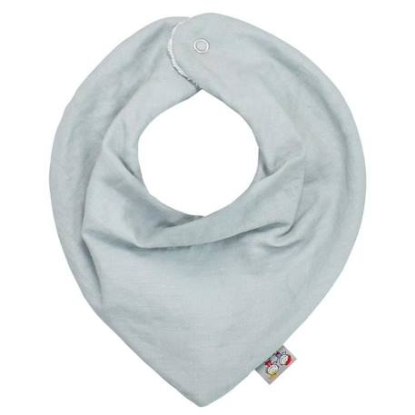 Bavoir bandana en lin Sevira Kids - Vert de gris - Dès la naissance BLEU 1 - vertbaudet enfant 