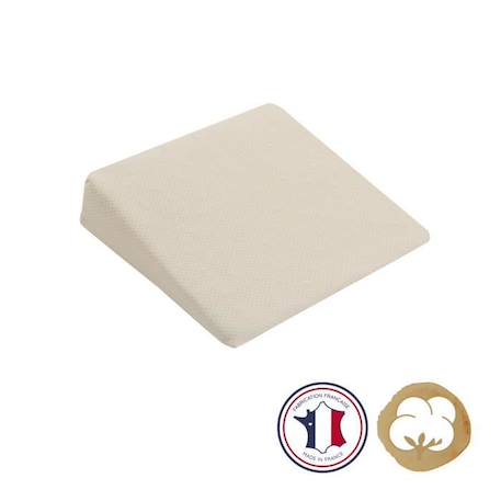 Plan Incliné Bébé 10° Organic Coton - Pour Berceau - Housse Cotion Bio GOTS - Déhoussable - Fabriqué En France - 0-24 mois BEIGE 2 - vertbaudet enfant 