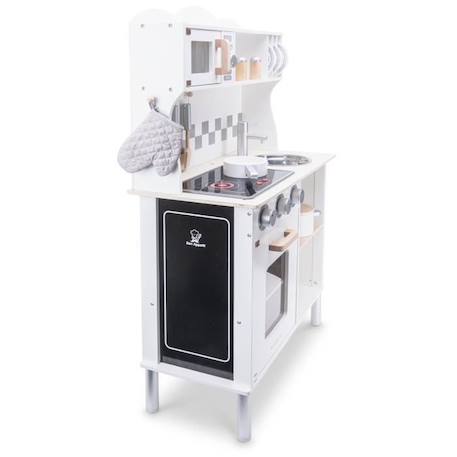 Cuisine en bois blanche pour enfant - NEW CLASSIC TOYS - Moderne avec plaques de cuisson, four et micro-onde BLANC 3 - vertbaudet enfant 