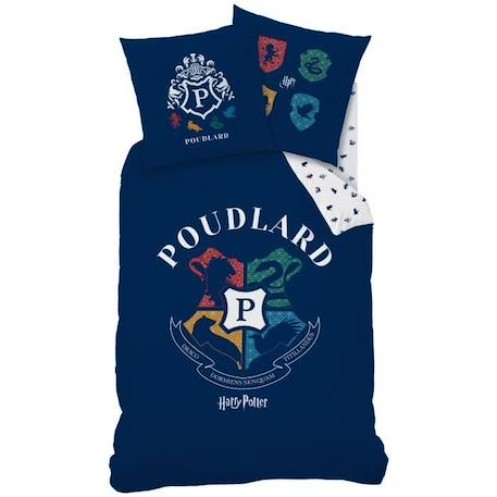 Housse de couette et taie d'oreiller enfant 100% coton Harry Potter Blason 140x200 BLEU 3 - vertbaudet enfant 