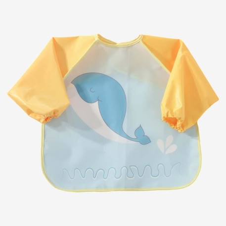 Bavoir tablier plastifié Jaune - TROIS KILOS SEPT - Mixte - Imperméable - 34 x 40 cm - 4 mois BLEU 1 - vertbaudet enfant 