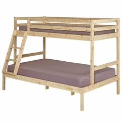 Chambre et rangement-Pack lit superposé avec 2 matelas Julian   Bois naturel 120x190 cm