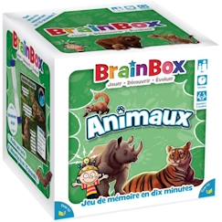 Jouet-Jeux de société-Jeux classiques et de réflexion-Jeu de société - BrainBox - Animaux - Jeu d'observation et de mémoire - 1 joueur ou plus - 8 ans et +