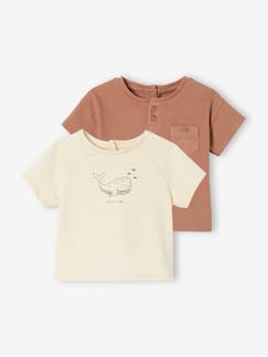 -Lot de 2 T-shirts naissance en coton biologique