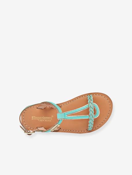 Sandales cuir enfant Bappy LES TROPEZIENNES® PAR M. BELARBI beige+corail+jaune+turquoise 12 - vertbaudet enfant 