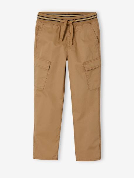 Pantalon style cargo facile à enfiler garçon bleu nuit+sable 10 - vertbaudet enfant 