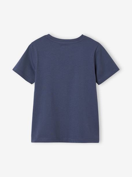 Tee-shirt Basics motifs animaliers garçon bleu ardoise+gris chiné 2 - vertbaudet enfant 