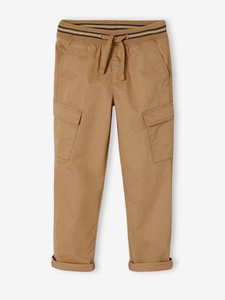 Pantalon style cargo facile à enfiler garçon bleu nuit+sable 9 - vertbaudet enfant 