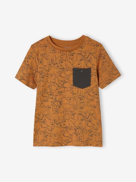 T-shirt motifs graphiques garçon manches courtes anthracite+blanc chiné+cannelle+lichen+noix de pécan+terracotta 13 - vertbaudet enfant 