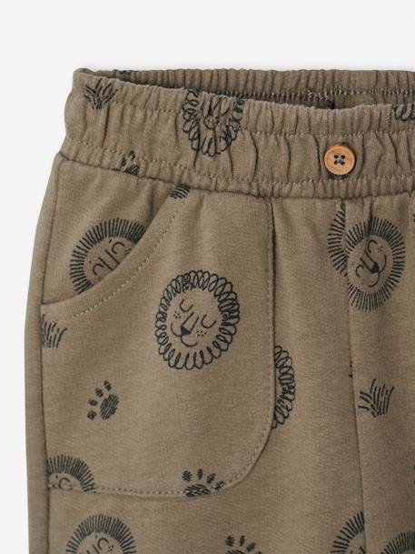 Pantalon imprimé en molleton bébé écru+kaki 6 - vertbaudet enfant 