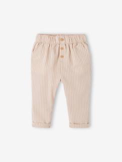 -Pantalon rayé bébé taille élastiquée