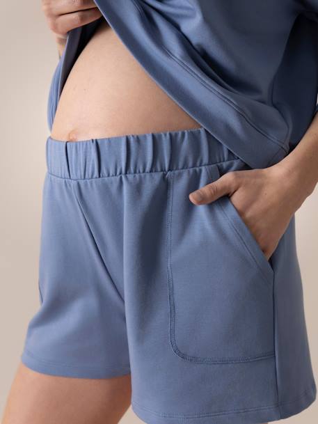 Pyjama court de grosesse oversize ENVIE DE FRAISE bleu grisé 2 - vertbaudet enfant 