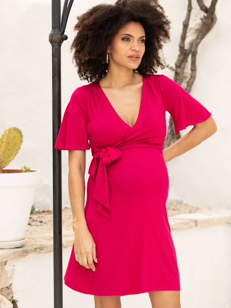 Robe de grossesse Resa ENVIE DE FRAISE framboise 1 - vertbaudet enfant 