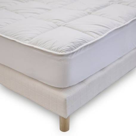 BLEU CALIN Surmatelas 90x190 cm Sensation Duvet - Confort Moelleux - Enveloppe 100% coton BLANC 1 - vertbaudet enfant 