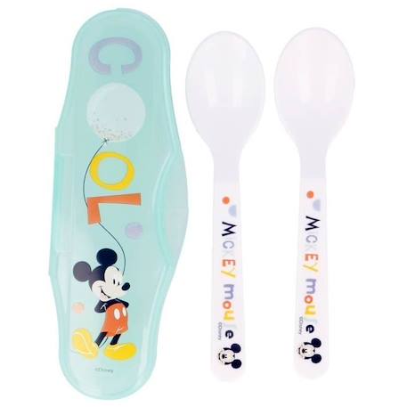 Disney lot de 2 cuillere Mickey avec boîte de rangement BLEU 1 - vertbaudet enfant 