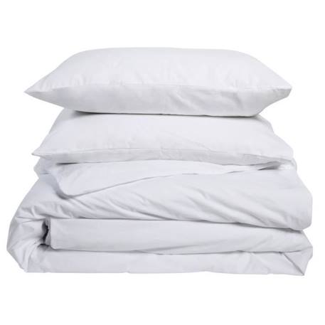 BLEU CALIN Parure de lit coton percale 1 personne - 1 housse de couette 140x200cm + 1 taie d'oreiller 65x65cm - Blanc BLANC 2 - vertbaudet enfant 