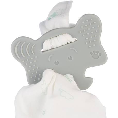 OKETI POKETI DOUDOU A MACHOUILLER : ANNEAU DE DENTITION + LANGE GRIS 2 - vertbaudet enfant 