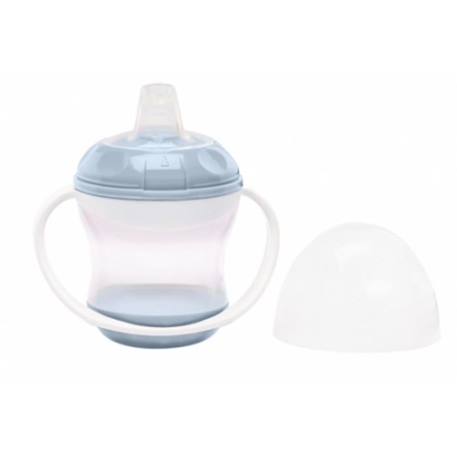 THERMOBABY Tasse anti-fuites + couv - Fleur bleue BLEU 1 - vertbaudet enfant 