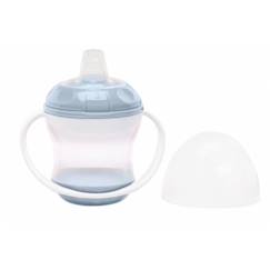 Puériculture-Repas-Vaisselle, coffret repas-THERMOBABY Tasse anti-fuites + couv - Fleur bleue