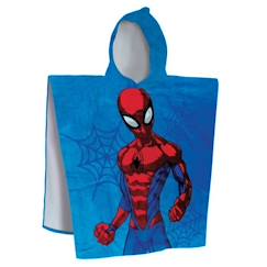 Linge de maison et décoration-Linge de bain-Peignoir-Cape de bain imprimée 100% coton, SPIDERMAN HERO. Taille : 60x120 cm