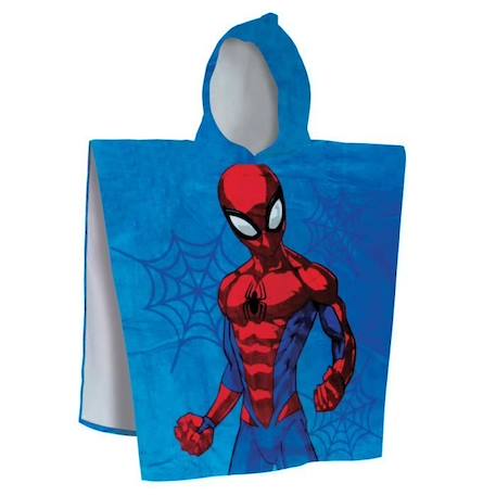 Cape de bain imprimée 100% coton, SPIDERMAN HERO. Taille : 60x120 cm BLEU 1 - vertbaudet enfant 