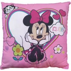 Linge de maison et décoration-Coussin imprimé 100% coton, DISNEY MINNIE SHOPPING. Taille : 40x40 cm