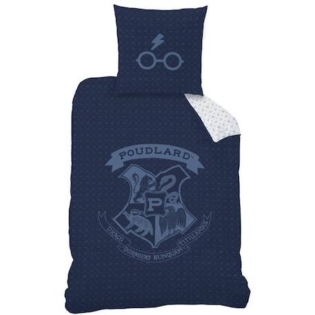 Housse de couette et taie d'oreiller Harry Potter - Middle - 100% coton - 140x200 cm - Bleu BLEU 3 - vertbaudet enfant 