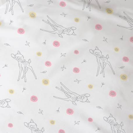 Drap-housse en coton imprimé DISNEY HOME BAMBI FLOWERS - 90x190 cm - Blanc - Qualité supérieure BLANC 2 - vertbaudet enfant 