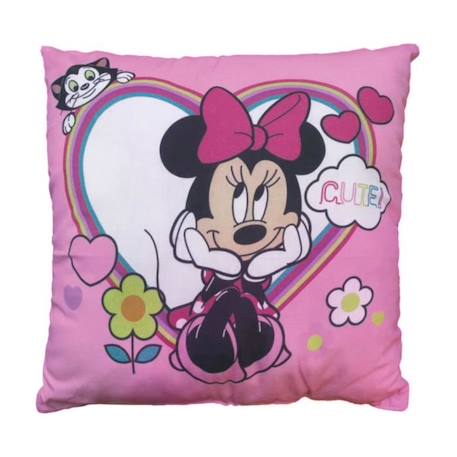 Coussin imprimé 100% coton, DISNEY MINNIE SHOPPING. Taille : 40x40 cm ROSE 2 - vertbaudet enfant 